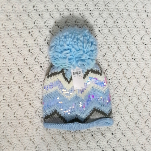 JUSTICE BEANIE POM POM NWT💙❄️ - Picture 2 of 6